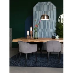 Fabrique de Styles Table De Salle À Manger*Table à manger en teck massif et pieds métal 200x90cm - Suri