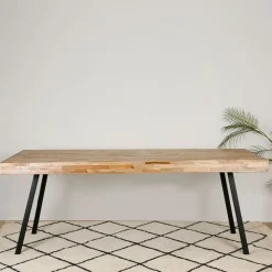 Fabrique de Styles Table De Salle À Manger*Table à manger en teck massif et pieds métal 200x90cm - Suri