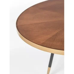 Fabrique de Styles Table De Salle À Manger*Table à manger ovale en noyer plaqué et métal doré 180x90cm - Denise