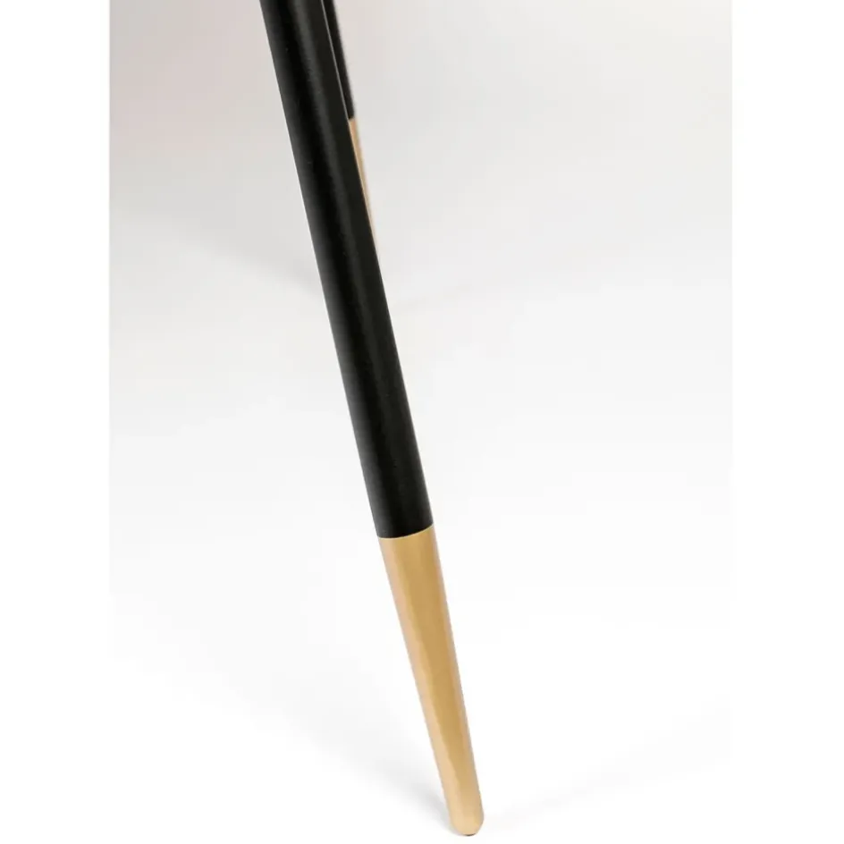 Fabrique de Styles Table De Salle À Manger*Table à manger ovale en noyer plaqué et métal doré 180x90cm - Denise