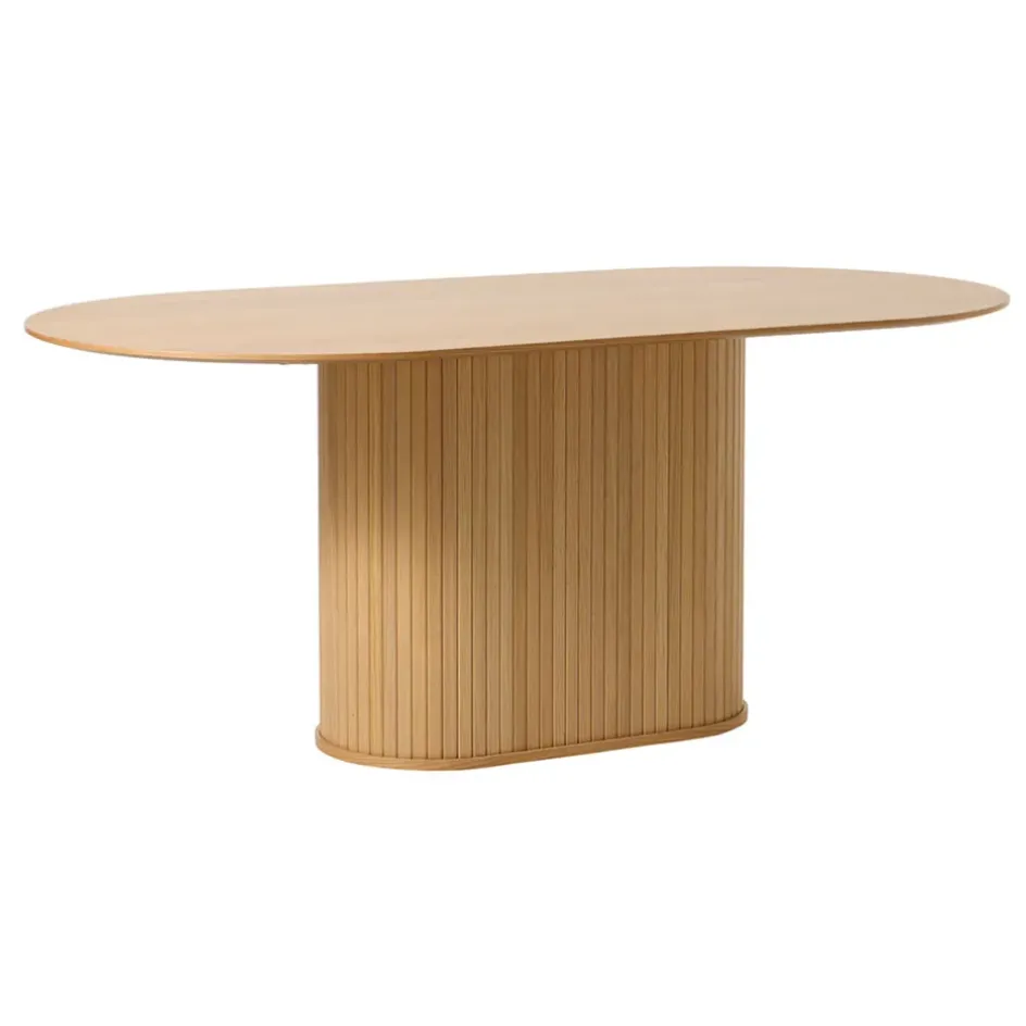 Fabrique de Styles Table De Salle À Manger*Table à manger ovale en placage chêne 180x95cm - Nola