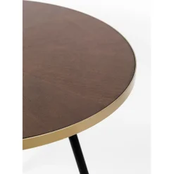 Fabrique de Styles Table De Salle À Manger*Table à manger ronde en noyer plaqué et métal doré d91cm - Denise