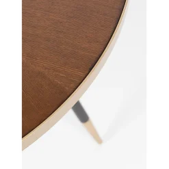 Fabrique de Styles Table De Salle À Manger*Table à manger ronde en noyer plaqué et métal doré d91cm - Denise