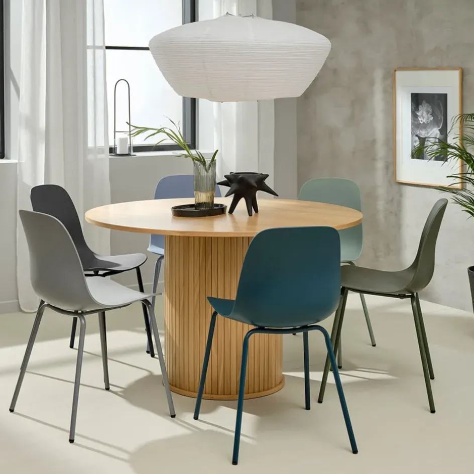 Fabrique de Styles Table De Salle À Manger*Table à manger ronde en placage chêne d120cm - nola