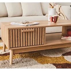 Fabrique de Styles Table Basses*Table basse en bois naturel 100x50 cm - kara