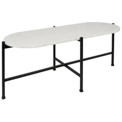 Fabrique de Styles Table Basses*Table basse en marbre et fer blanc et noir 100x40cm - Eskela
