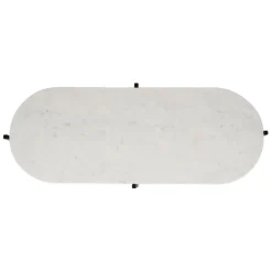Fabrique de Styles Table Basses*Table basse en marbre et fer blanc et noir 100x40cm - Eskela