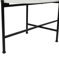 Fabrique de Styles Table Basses*Table basse en marbre et fer blanc et noir 100x40cm - Eskela