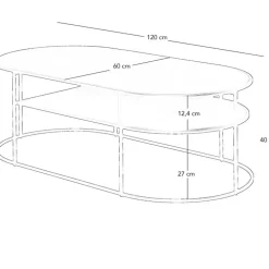 Fabrique de Styles Table Basses*Table basse en métal L120cm -Gray