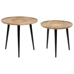 Fabrique de Styles Table Basses*Table basse gigogne (lot de 2) en manguier et fer noir - Balamea