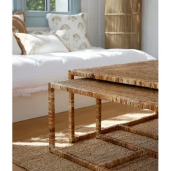 Fabrique de Styles Table Basses*Table basse gigogne (lot de 3) en rotin et fer - Pasil