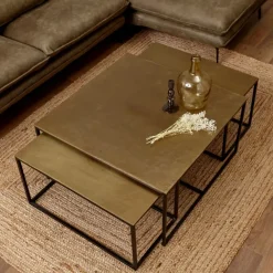 Fabrique de Styles Table Basses*Table basse gigogne (lot de 3) en fer - Félia