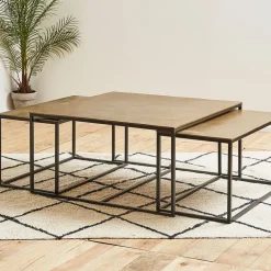Fabrique de Styles Table Basses*Table basse gigogne (lot de 3) en fer - Félia