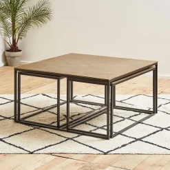 Fabrique de Styles Table Basses*Table basse gigogne (lot de 3) en fer - Félia