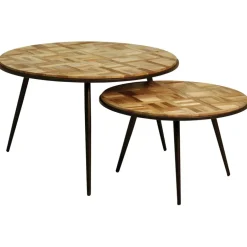 Fabrique de Styles Table Basses*Table basse gigogne ronde (lot de 2) en teck - Wally