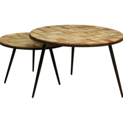 Fabrique de Styles Table Basses*Table basse gigogne ronde (lot de 2) en teck - Wally