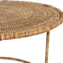 Fabrique de Styles Table Basses*Table basse gigogne ronde (lot de 2) en rotin et fer - Pasil