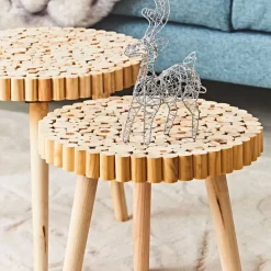 Fabrique de Styles Table Basses*Table basse gigogne ronde (lot de 2) en bois de pin - Rubin