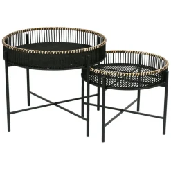 Fabrique de Styles Table Basses*Table basse ronde (x2) en bambou et fer