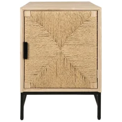 Fabrique de Styles Tables De Chevet*Table de chevet 1 porte en naturel et noir - Kenda