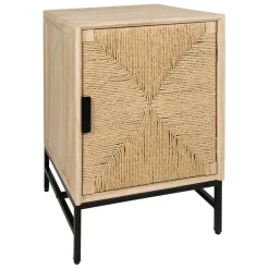 Fabrique de Styles Tables De Chevet*Table de chevet 1 porte en naturel et noir - Kenda