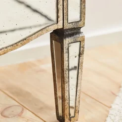 Fabrique de Styles Tables De Chevet*Table de chevet baroque en bois et miroir 2 tiroirs - Bois miroir