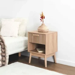 Fabrique de Styles Tables De Chevet*Table de chevet en pin naturel 1 tiroir - Kara