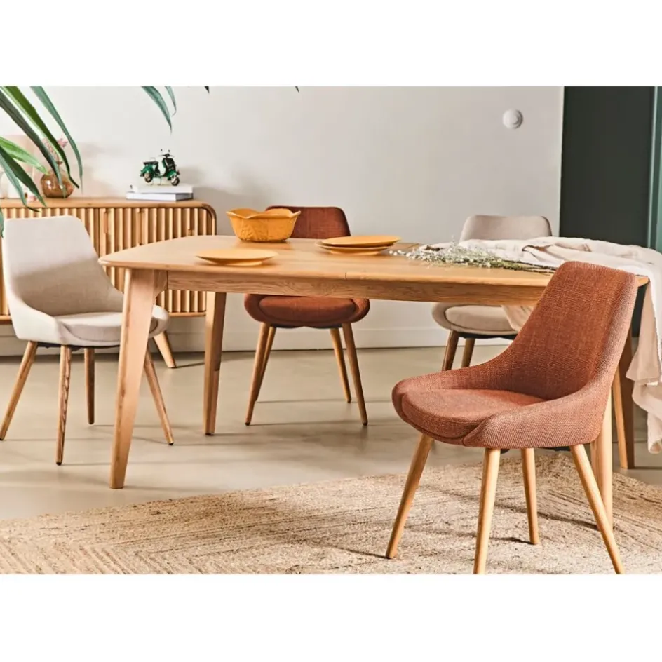 Fabrique de Styles Table De Salle À Manger*Table de repas avec allonge intégrée en chene naturel 180(+50)x100xh76cm - Sublime