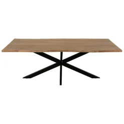 Fabrique de Styles Table De Salle À Manger*Table de repas en acacia et pieds en fer noir 220x100cm - Brooklyn