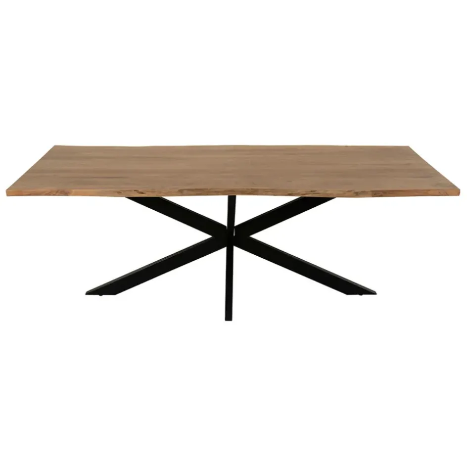 Fabrique de Styles Table De Salle À Manger*Table de repas en acacia et pieds en fer noir 220x100cm - Brooklyn