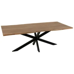 Fabrique de Styles Table De Salle À Manger*Table de repas en acacia et pieds en fer noir 220x100cm - Brooklyn