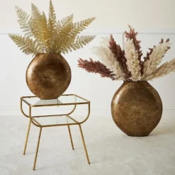 Fabrique de Styles Bouts De Canapé Et Tables D'appoint*Table d'appoint en fer e et verre - Eluminea H52cm