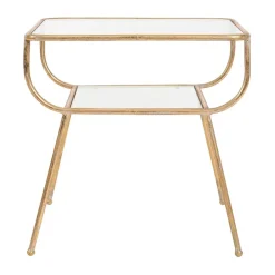 Fabrique de Styles Bouts De Canapé Et Tables D'appoint*Table d'appoint en fer e et verre - Eluminea H52cm