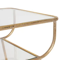 Fabrique de Styles Bouts De Canapé Et Tables D'appoint*Table d'appoint en fer e et verre - Eluminea H52cm