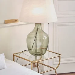 Fabrique de Styles Bouts De Canapé Et Tables D'appoint*Table d'appoint en fer e et verre - Eluminea H52cm