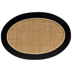 Fabrique de Styles Bouts De Canapé Et Tables D'appoint*Table d'appoint en rotin et sapin naturel et noir - Balamea