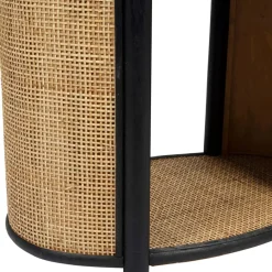 Fabrique de Styles Bouts De Canapé Et Tables D'appoint*Table d'appoint en rotin et sapin naturel et noir - Balamea