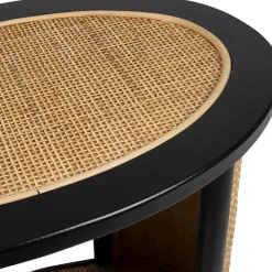 Fabrique de Styles Bouts De Canapé Et Tables D'appoint*Table d'appoint en rotin et sapin naturel et noir - Balamea