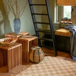 Fabrique de Styles Bouts De Canapé Et Tables D'appoint*Table d'appoint gigogne (lot de 3) en bois naturel - Yonker