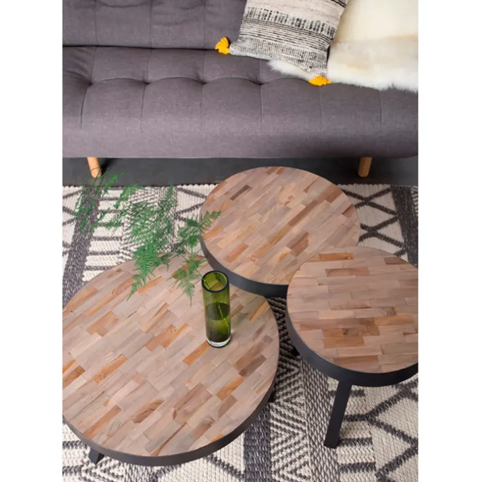 Fabrique de Styles Bouts De Canapé Et Tables D'appoint*Table d'appoint ronde en teck - Suri