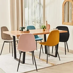 Fabrique de Styles Table De Salle À Manger*Table en acacia et pieds en fer noir 160x90cm - Brooklyn