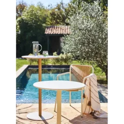 Enfant Fabrique de Styles Tables De Jardin|Jardin*Table haute d'extérieur ronde en acier d60xh100cm - Ajay