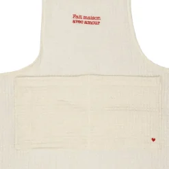 Fabrique de Styles Torchons, Tabliers Et Maniques*Tablier en coton écru et rouge - Famille