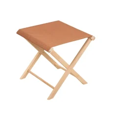 Enfant Fabrique de Styles Bancs, Tabourets|Jardin*Tabouret d'extérieur pliant en bois et coton terracotta h42cm - Colors