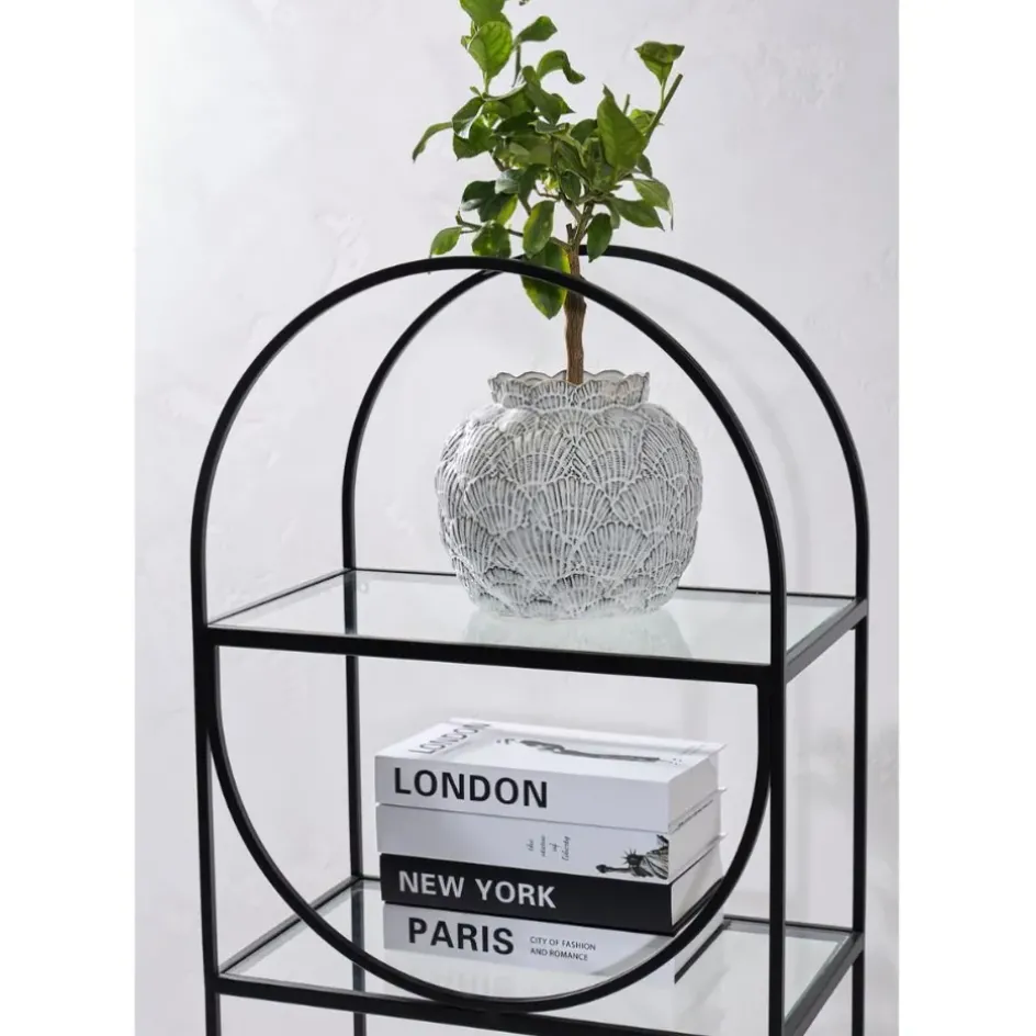 Fabrique de Styles Bibliothèques Et Étagères*Étagère 3 niveaux en verre et fer h120cm - Lernet