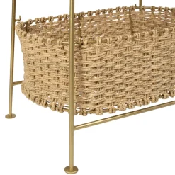 Fabrique de Styles Bibliothèques Et Étagères*Étagère 3 paniers en jute et fer doré h104cm - Réserve