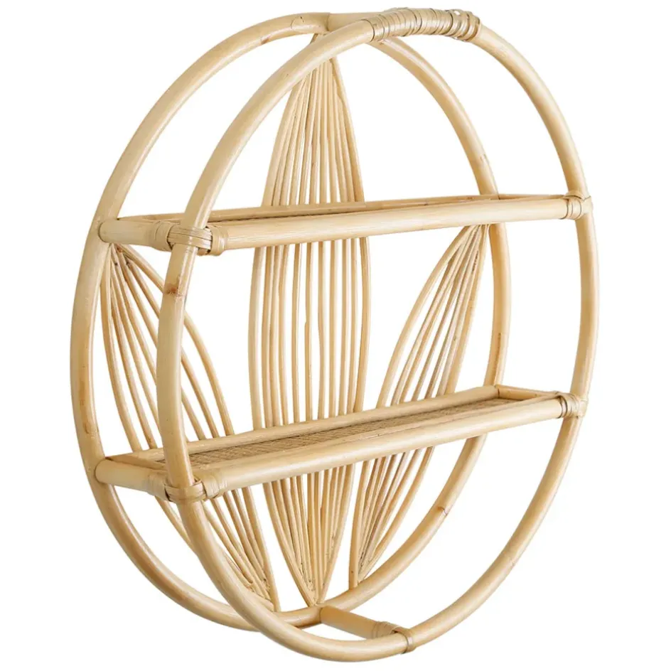 Fabrique de Styles Étagères Murales*Étagère murale 2 niveaux en rotin d60cm - Gispsy