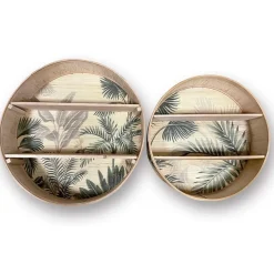 Fabrique de Styles Étagères Murales*Étagère murale 2 niveaux (x2) en bambou et naturel - Papaye