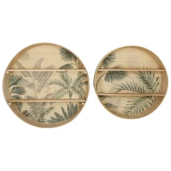 Fabrique de Styles Étagères Murales*Étagère murale 2 niveaux (x2) en bambou et naturel - Papaye