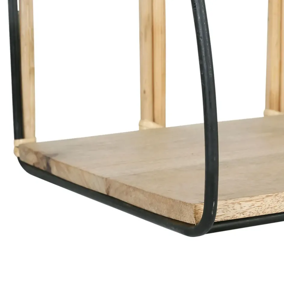 Fabrique de Styles Étagères Murales*Étagère murale en rotin et fer noir - Monarque